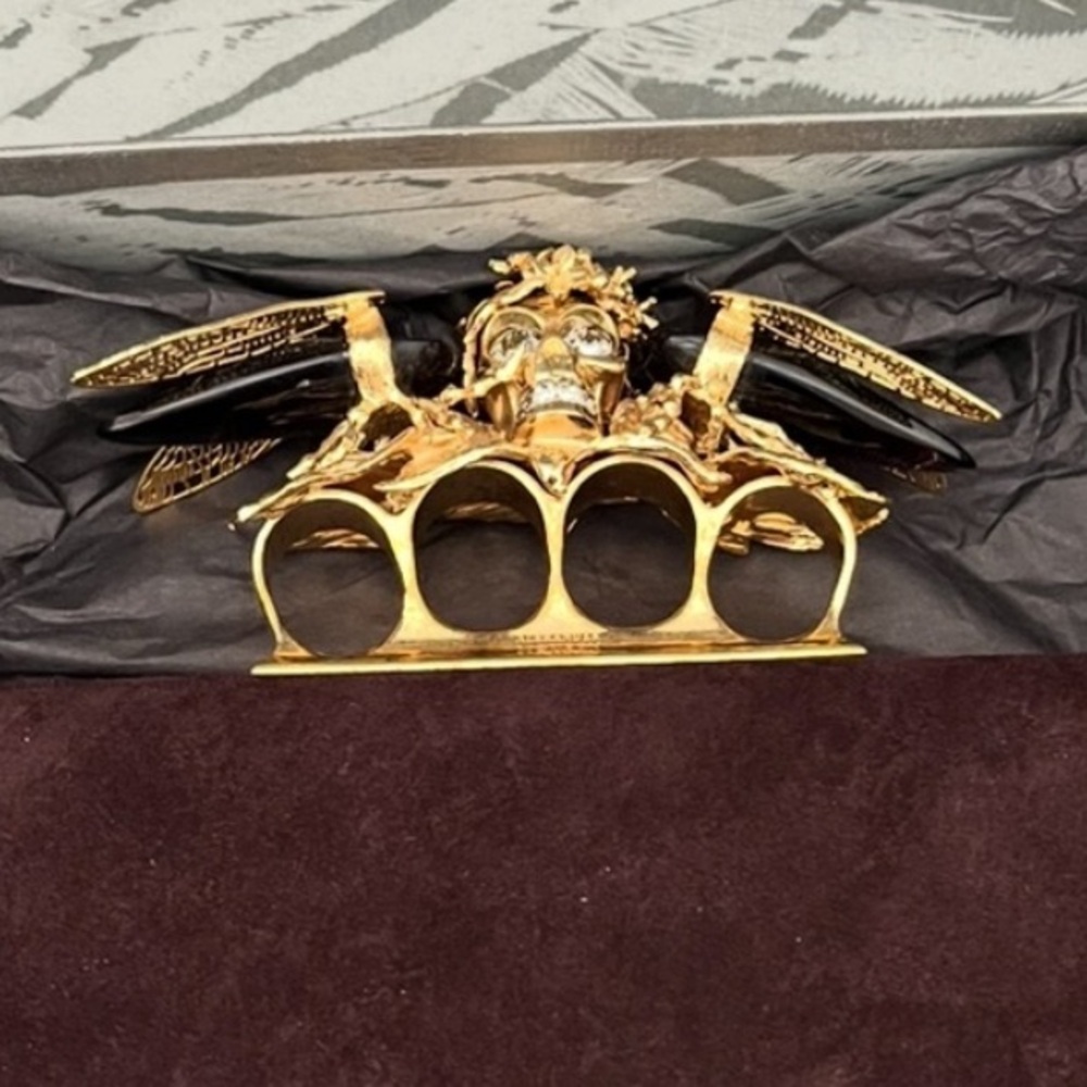 Alexander McQueen Dragonfly Skull Knuckle Clutch - Picture 8 of 11